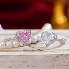 💎 Materials: 14k Gold Electroplated - more durable than regular platings Clear Cubic Zirconia 📐 Size: Adjustable Open Design - Size 6+ 📌 Please Note: When adjusting the ring, please squeeze or expand the ring body slowly and gently. Pink Heart Ring, Pink Heart Rings, Pure Heart, Romantic Jewelry, Romantic Jewellery, Back To School Sales, Open Design, Diamond Crystal, Pink Tourmaline