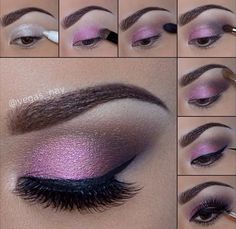 Soft Pink Smokey Eye Eye Makeup Diy, Purple Eye Makeup Tutorial, Brown Eye Makeup Tutorial, Pink Smokey Eye, Make Up Designs, Smokey Eye Makeup Look, Alat Makeup