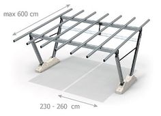 an image of a metal structure with measurements for the top and bottom parts on it