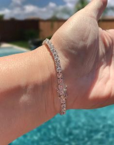 Moissanite Tennis Bracelet 925 Sterling Silver Bracelet - Etsy Eternity Bracelet, Diamond Tester, Bracelet Diamond, Diamond Alternatives, Diamond Tennis Bracelet, Wedding Jewelry Bracelets, Box Clasp, Wedding Bracelets, Tennis Necklace