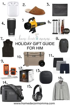 the holiday gift guide for him is featured in this post - it - all list