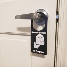 a door handle with a sticker on it that says, soothe people in progress