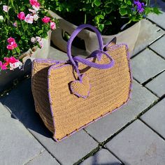 Crochet Raffia Tote Bag Straw Summer Beach Woven Shoulder Bag Boho XLARGE Bag - Etsy Vacation Crochet Satchel Bag With Handles, Vacation Crochet Pouch Bag With Handles, Crochet Pouch Bag With Handles For Vacation, Summer Large Capacity Purple Bags, Large Capacity Purple Bag For Summer, Large Capacity Purple Bags For Summer, Purple Square Bag For Summer, Purple Square Bags For Summer, Summer Purple Square Bag