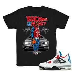 "Air Jordan 4 shirts to match the Retro Jordan 4 What The 4s Holiday 2019 sneaker release. \"To The Money\" - Shirt Design by Shirts4Sneakers. * Please note that the sneaker DOES NOT come with the t-shirt. [The sneaker is only intended to show the sneaker match] * Please allow 4-5 business days for handling time. * 6.0oz - 100% Pre Shrunk Cotton - Gildan Tee * All shirts are made to order with high-quality direct to garment print. * For sizing please refer to our sizing chart. POSITIVE Feedback What The 4s, Retro Jordan 4, Jordan 4 Fire Red, Jordan 4 Bred, Money Shirt, Retro 13, Jordan Outfit, Drip Outfit Men, Retro 4