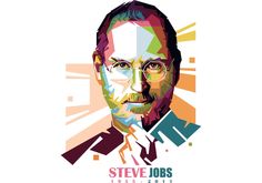 steve jobs is featured in this colorful poster