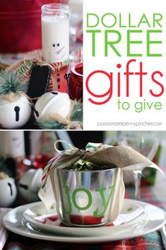 dollar tree gifts to give for the holiday season with free printable tags and labels