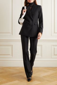 EXCLUSIVE AT NET-A-PORTER. There are few pieces more timeless and versatile than perfectly tailored pants. Created from custom-made merino wool that's traceable to Another Tomorrow's partner farm, this seasonless pair has straight legs with center-back seams. Wear them with a matching jacket.<br><br>This product supports best practice in Animal Welfare. Find out more about NET SUSTAIN <a href="https://www.net-a-porter.com/en-gb/campaigns/net-sustain">here.</a> Casual Leather Jacket Outfit, Net Sustain, Cloth Pants, Womens Suits Business, Suits Clothing, Leather Jacket Outfits, Jacket Outfit, Best Practice, Pleated Pants