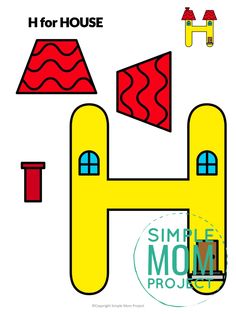 an image of a yellow house with red roof and chimneys in the shape of a heart