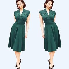 Hemline / Train:Midi; Season:Spring,Summer; Sleeve Length:Short Sleeve; Look After Me:Machine wash,Wet and Dry,Washable; Gender:Women's; What's in the box:Dress; Types:A-Line Dress,Swing Dress,Dress; Style:Retro Vintage,1950s; Elasticity:Micro-elastic; Occasion:Event / Party; Material:Pure Cotton; Age Group:Adults'; Pattern:Solid Color; Neckline:Deep V; Listing Date:01/29/2024 40s Dresses Vintage, Dress Types, Box Dress, 40s Dress, Vintage 1950s Dress, Vintage 1950s Dresses, Dress 2024, Dress A Line, 1950s Dress