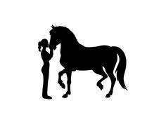 Girl With Horse, Girl And Horse, Horse Svg, Png Girl, Small Girl, Horse Silhouette, Silhouette Png, Web Graphics, Personalized Pillows