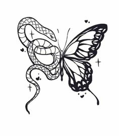 a black and white drawing of a butterfly