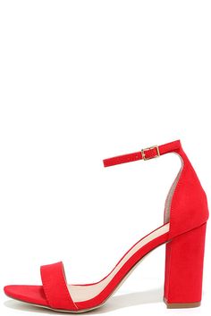 Madden Girl Beella Red Ankle Strap Heelsat Lulus.com! Shop Heels, Beyond Beauty, Heels High, Heels For Women, Red Heels, Madden Girl, Ankle Strap Heels, Lace Up Heels, Ankle Straps