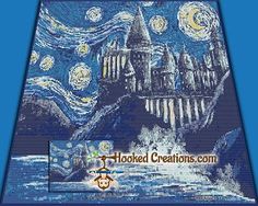 the hog potter's castle is depicted in this cross stitch pattern, and it looks like