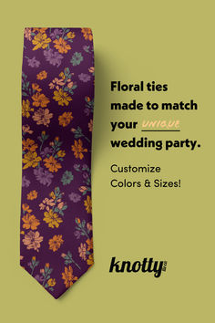 A floral necktie radiates charm and confidence. Choose from a bouquet of customizable floral neckties to suit any season or style. Modern design, meticulous craftsmanship, and responsible manufacturing mean these floral ties are never garden variety Floral Ties, Victoria Wedding, Floral Necktie, Jewel Tone Wedding, Wedding 2025, Garden Party Wedding, Southern Wedding, Modern Floral