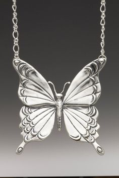 Butterfly Necklace Silver - Large Butterfly Pendant Silver Butterfly - Butterfly Jewelry - Butterfly Bug Necklace, Butterfly Necklace Silver, Butterfly Wing Jewelry, Shark Pendant, Silver Shark, Magic Charms, Arrow Jewelry, Jewelry Butterfly, Wing Jewelry