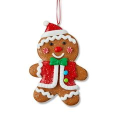 an ornament shaped like a gingerbread man