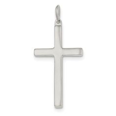 Engravable Sterling Silver Cross Pendant | applesofgold.com Sterling Silver Cross Pendant, Silver Cross Pendant, Christian Cross, Christian Jewelry, Cross Jewelry, Sterling Silver Cross, Gold Jewelry Fashion, Fine Jewellery Necklace, Silver Cross