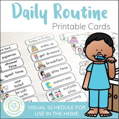 the daily routine printable cards are available for use in the home or at school