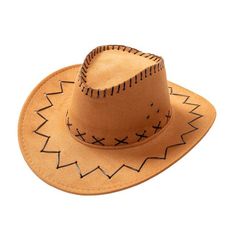 Mom & Daughter Retro Stitched Pattern Cowboy Hat with Adjustable Chin Tie-Hats-Innovato Design-Yellow-Adult-Innovato Design Belle Starr, Leather Cowboy Hats, Felt Cowboy Hats, Chapeau Cowboy, Western Cowboy Hats, Chain Belts, Fancy Dresses Party, Cow Boy, Hat For Man