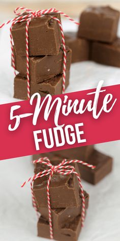 five minute fudge recipe with text overlay