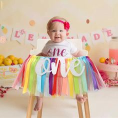 First Birthday Rainbow Theme, Highchair Garland, Sunshine 1st Birthday, Rainbow First Birthday, Birthday Highchair, First Birthday Party Decorations, Highchair Banner