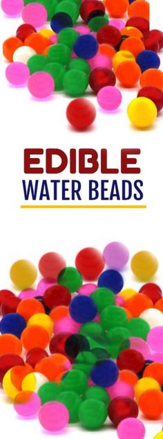 the edible water beads are colorful and fun for kids to play with in their own backyard