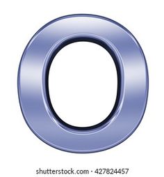 the letter o is made up of shiny blue metal and has a rounded shape with an edge