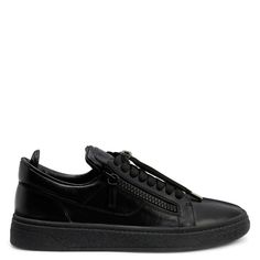 Low-top leather lace-up sneakers with stopper, metal tips with inlay, two matching side zips and rubber sole. Leather Lace-up High-top Sneakers With Zipper, Leather Sneakers With Zipper For Streetwear, Givenchy Jacket, Givenchy Tshirt, Versace Jacket, Louboutin Bags, Off White Jacket, Burberry T Shirt, Versace T Shirt