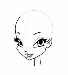 the face of an alien girl with black hair and big eyes, drawn by hand