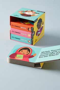 a stack of children's books sitting on top of each other