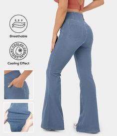 Super Flare Jeans, Elastic Jeans, Knit Denim, Stylish Pants, Retro Mode, Stretchy Pants, Curvy Jeans, Chic Look, Joggers Womens