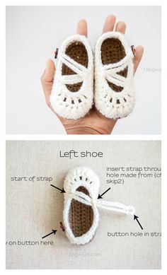 crocheted baby shoes with instructions to make them