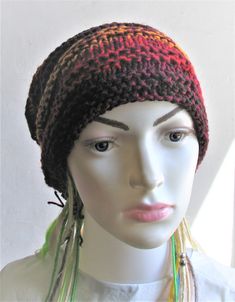 Dreads Long Tube Hat dreadlock Sock Oversized Slouchy Unisex Winter Slouchy Hat Knit Rasta Tam Hippie Boho Headband Dreadstyles Buggy Hat Dreads Woodland Hat Long slouchy beanie. In soft acrylic yarn. Vegan friendly headgear.It's warm and yet suitable to wear all year around.This hat should be suitable for long dreads.Width at brim 22", stretches to 27", cinches smaller with drawstringLength from crown to rim13"Stretches longer or wider if needed. If you need other colours or dimensions please c Casual Brown Crochet Hat For Festival, Bohemian Crochet Hat For Outdoor, One Size, Bohemian Adjustable Beanie For Fall, Casual Beanie For Festivals, Casual Winter Beanie For Festivals, Casual Winter Festival Beanie, Dreads Long, Reggae Bob Marley, Long Dreads