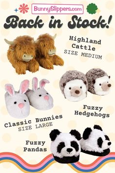 Just in time for the fall weather... we've got lots of our favorites back in stock! From Highland Cattle to Fuzzy Pandas...find your new favorite pair. Highland Cattle, Fall Weather