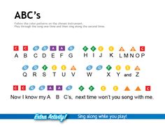 ABC's Alphabet Song Piano Notes Color Me Mozart Song Piano Notes, Xylophone Songs, Color Coded Notes, Piano Letters Songs, Piano Music For Kids, Piano Songs Chords, Piano Music With Letters, Read And Color, Piano Songs Sheet Music