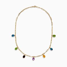 Effy Mosaic 14K Yellow Gold Multi Gemstone Charm Necklace Style Theory, Gold Yellow, Charm Necklace, Mosaic, Yellow Gold, Gemstones, Yellow, Gold, Color