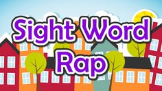 the words sight word rap 5 are displayed in front of a cartoon cityscape