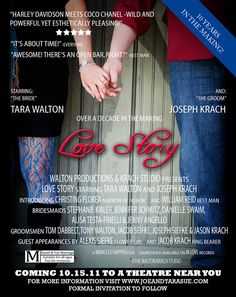 the poster for love story starring two people holding hands