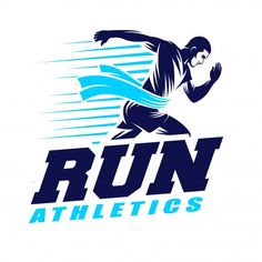 a man running with the words run athletics