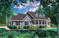 this is an artist's rendering of the country house plans for small homes that are easy to build