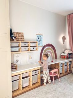 Ikea Trofast Playroom, Unisex Playroom, Toddler Desk, Ikea Kids Room, Baby Playroom, Basement Playroom, Toddler Playroom, Kids Playroom Decor, Kids Bedroom Inspiration