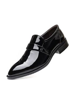 Men's Pointed-Toe Tuxedo Dress Shoes Casual Slip-on Loafer Black      Handmade Shoes   Men Shoes, size features are:Bust: ,Length: ,Sleeve Length: Slip-on Patent Leather Dress Shoes With Almond Toe, Fitted Plain Toe Loafers For Party, Flat Heel Dress Shoes For Business In Spring, Black Dress Shoes With Flat Heel For Semi-formal Occasions, Spring Black Pointed Toe Dress Shoes, Party Loafers With Brogue Detailing And Flat Heel, Black Round Toe Slip-ons For Semi-formal Occasions, Pointed Toe Patent Leather Loafers With Rubber Sole, Elegant Black Slip-ons For Spring