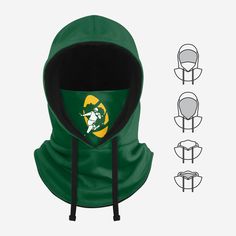 This Green Bay Packers Retro Drawstring Hooded Gaiter will keep you warm in the winter AND turn back the clock with a throwback style. Guess you could say it's multi-talented. Features All-over team-colored design so you can rep the team in style Retro team logo display on front face cover, in case there were any doubts where your allegiances lie Drawstring closure to keep you secure Multifunctional, can be utilized as a face cover, neck gaiter, and snood Versatile - perfect for skiing, snowboar Match Design, Multi Talented, Logo Display, Front Face, Winter Activities, Neck Gaiter, Green Bay Packers, Face Cover, Dallas Cowboys