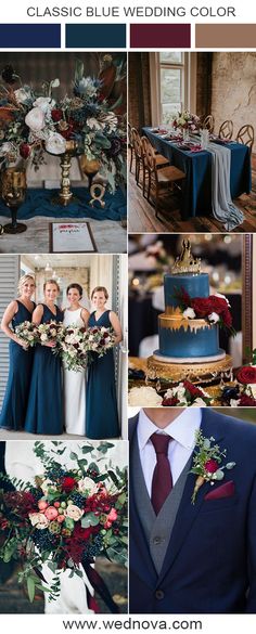 a collage of photos showing different wedding colors