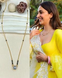 Bollywood Celeb Mangalsutras And Where You Can Buy Them Deepika Padukone Mangalsutra, Kiara Advani Mangalsutra, Real Diamond Mangalsutra Designs, Solitaire Mangalsutra, Real Diamond Mangalsutra, Modern Mangalsutra Designs, Mangal Sutra, Mangalsutra Chain, Mangalsutra Design