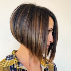 Inverted Bob Hairstyles Thick Hair, Bob With Volume At Crown, Mid Length Angled Bob, Chin Length Angled Bob Haircut, Medium Angled Bob Hairstyles, Shirt Bob Haircut, Short Angled Bob Haircut, Angle Bob, Blonde Angled Bob