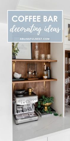 Elevate your home coffee experience with these inspiring coffee bar decorating ideas. From rustic farmhouse charm to sleek modern aesthetics, discover how to create a stylish and functional coffee station. These design tips will transform any corner into your personal barista haven. Get ready to brew in style! #coffeebardecor #homebarideas #coffeestation