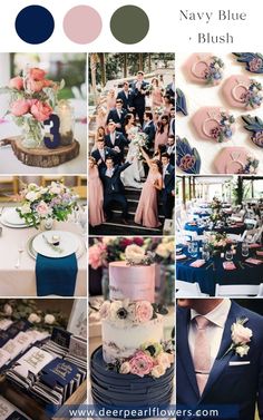 navy blue and pink wedding color scheme