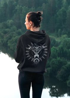 Moon Moth Sweatshirt, Moth Hoodie, Boho hoodie, Mystical Hoodie, Witchy Hoodie, Celestial Moon, Celestial Moth Moon Hoodie Masc Cottagecore Sweatshirts & Hoodies, Black Mushroom Sweater, Japanese Sweatshirt, Koi Design, Drawing Texture, Fish Japanese, Japanese Hoodie, Fox Hoodie, Alt Clothing