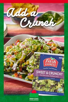 an advertisement for fresh and crunch salads